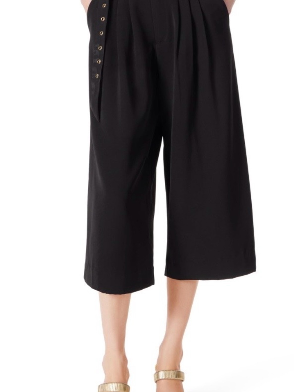 Dee Ocleppo Women’s Marianas Belted Wide Leg Cropped Pants Standard Back Size 10